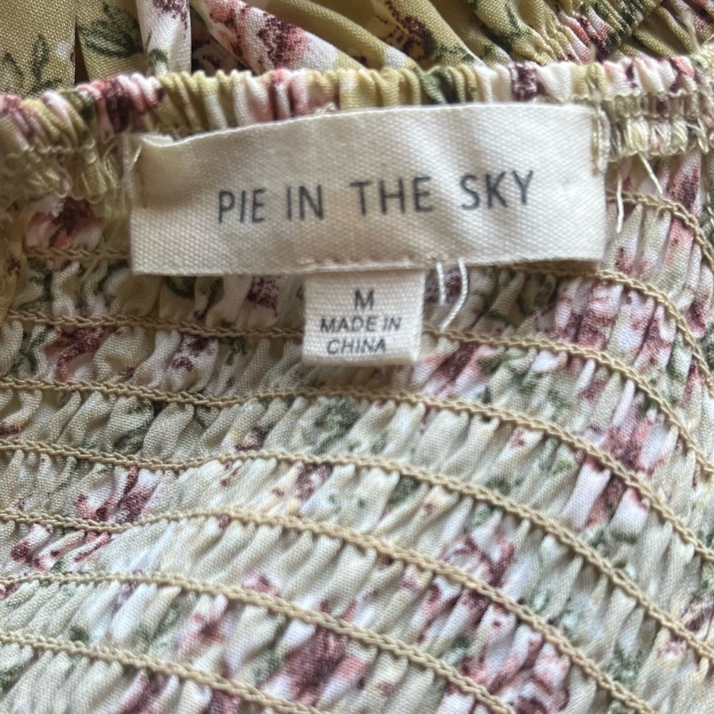 PIE IN THE SKY- Floral Yellow Maxi Dress Size M - Picture 5 of 5